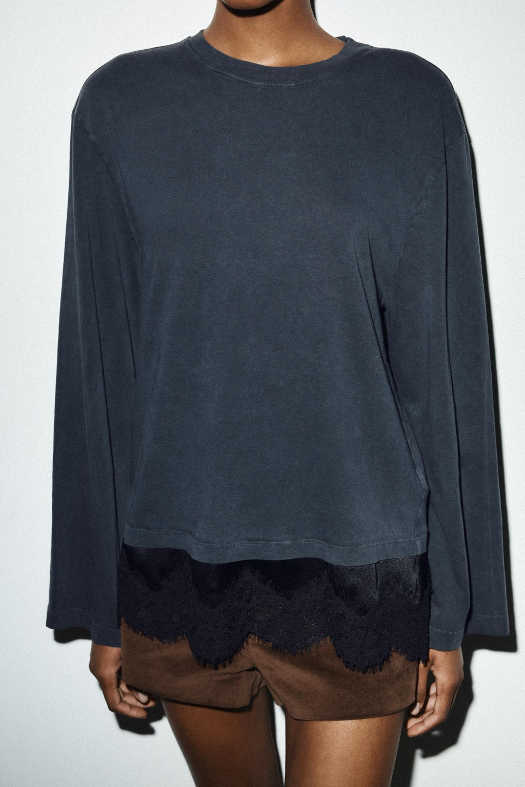 CONTRAST LACE T-SHIRT - Zara фото 3