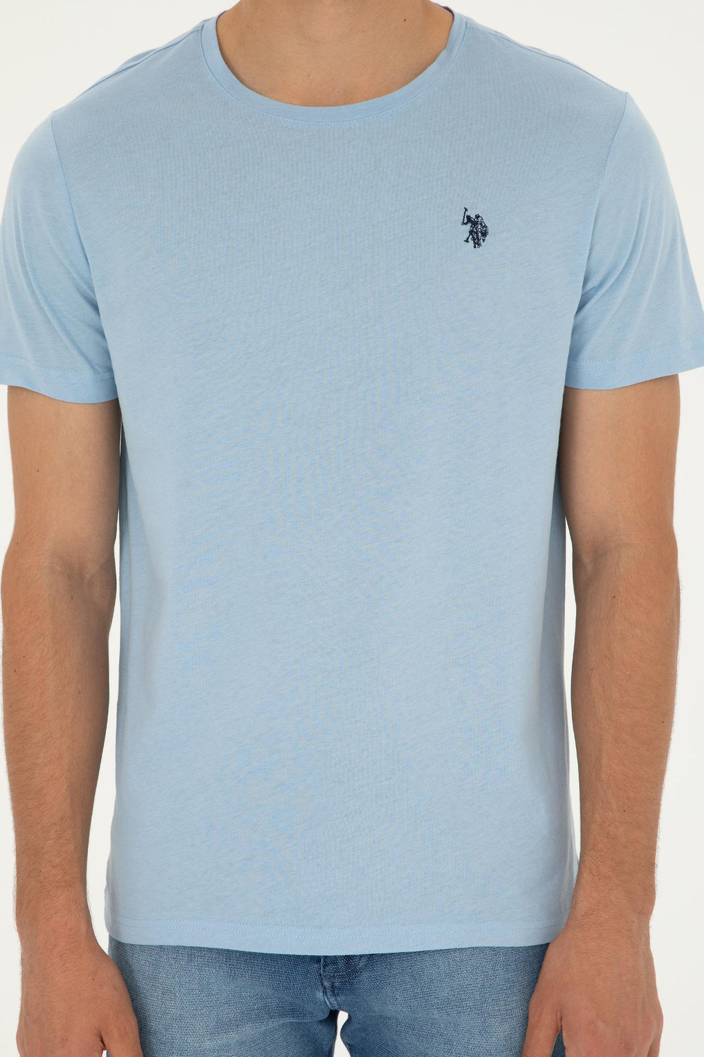 Мужская голубая базовая футболка Неожиданная скидка в корзине - U.s. polo assn фото 13