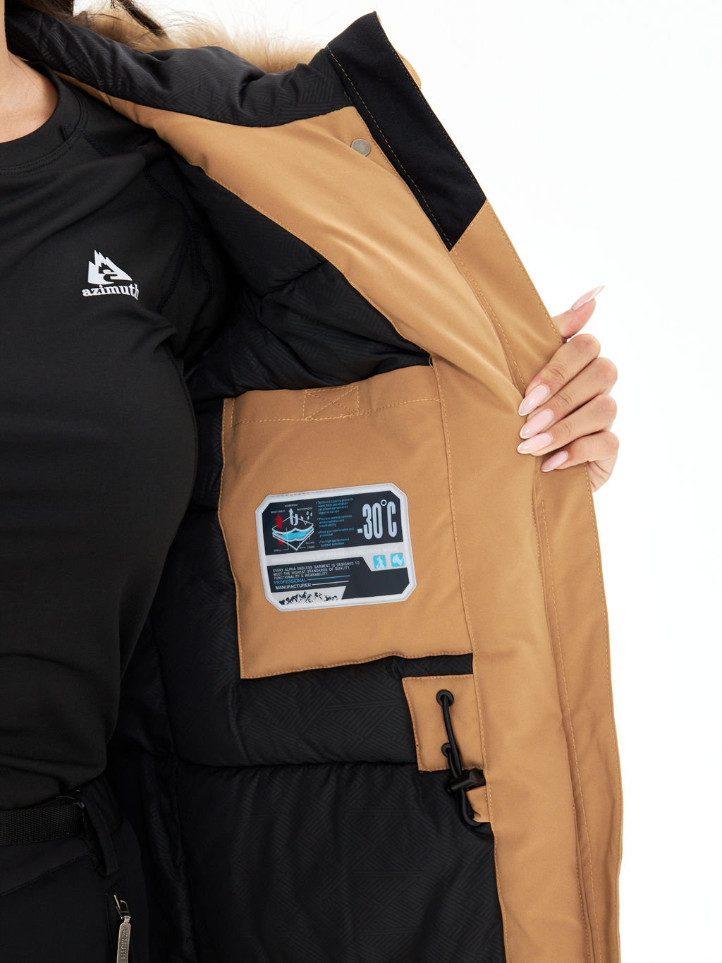 Женская зимняя мембранная парка с натуральным мехом Alpha Endless Frozen Metropolis_19 Крем-брюле  фото 37