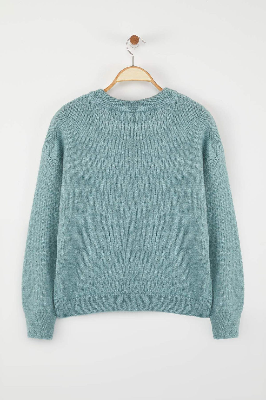 More Sustainable Mint Alpaka Yun Kar?s?ml? Premium Iplik Triko Kazak | TWOAW26KZ00001
