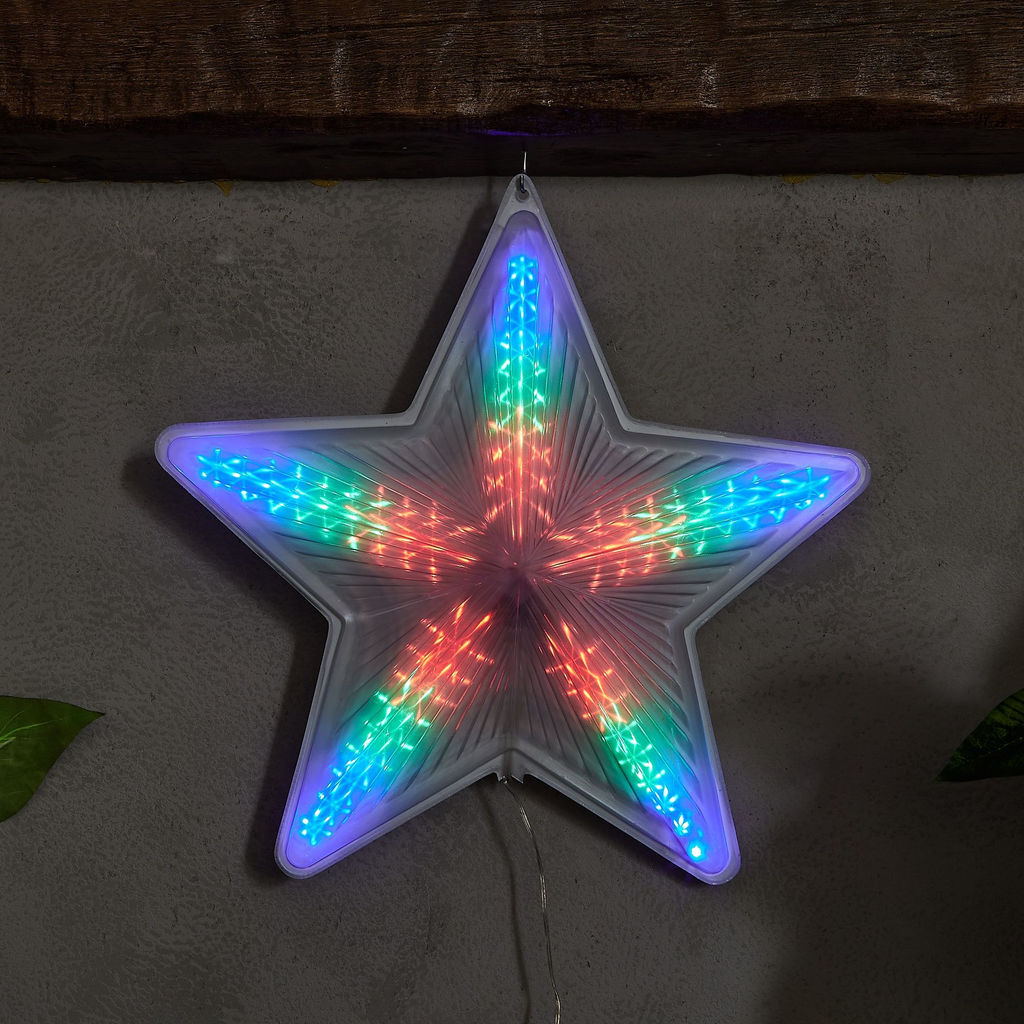 ULD-H4748-045/DTA MULTI IP20 STAR Фигура светодиодная Звезда. 47х48 см. Подвесная. 45 светодиодов. Красный, зеленый, синий свет. Провод прозрачный. TM Uniel. - Volpe фото 7