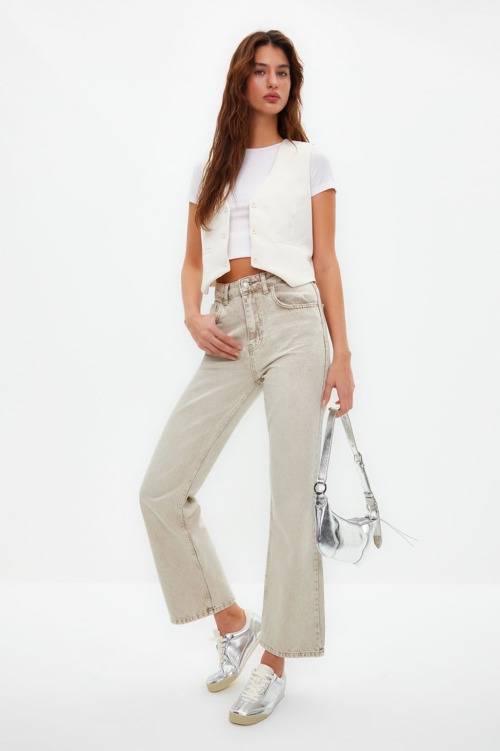 TRENDYOLMILLA Siyah Regular Dokuma K?sa/Crop Yelek TWOSS22YE0053 фото 6