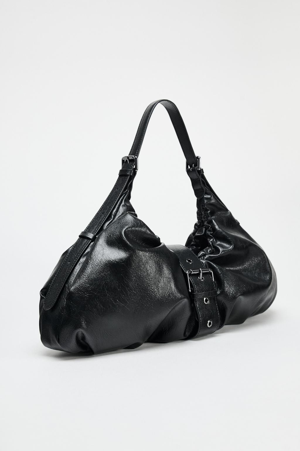 MAXI BUCKET BAG WITH GATHERED DETAIL AND BUCKLE - Zara фото 4