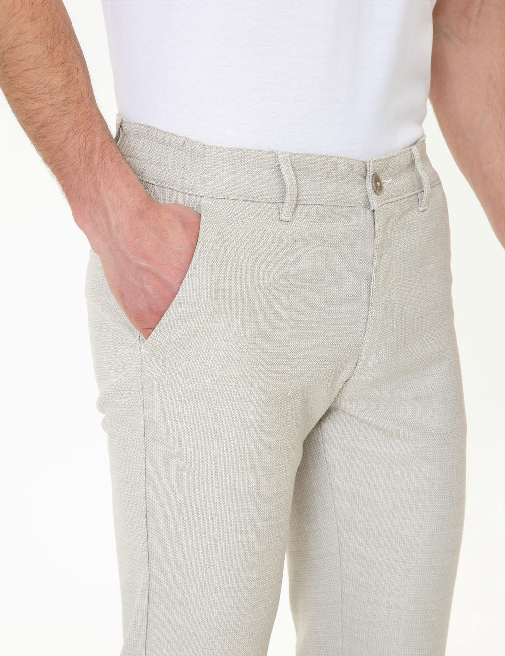 Vizon Slim Fit Beli Lastikli Kanvas Pantolon - Pierre cardin фото 4