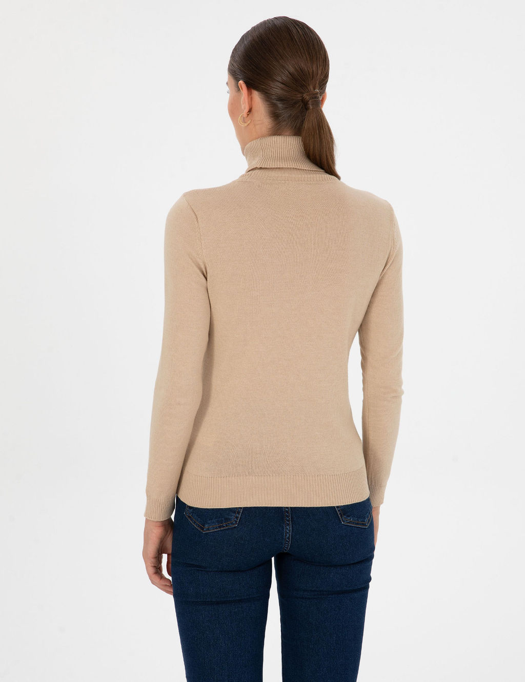 Bej Slim Fit Basic Kazak