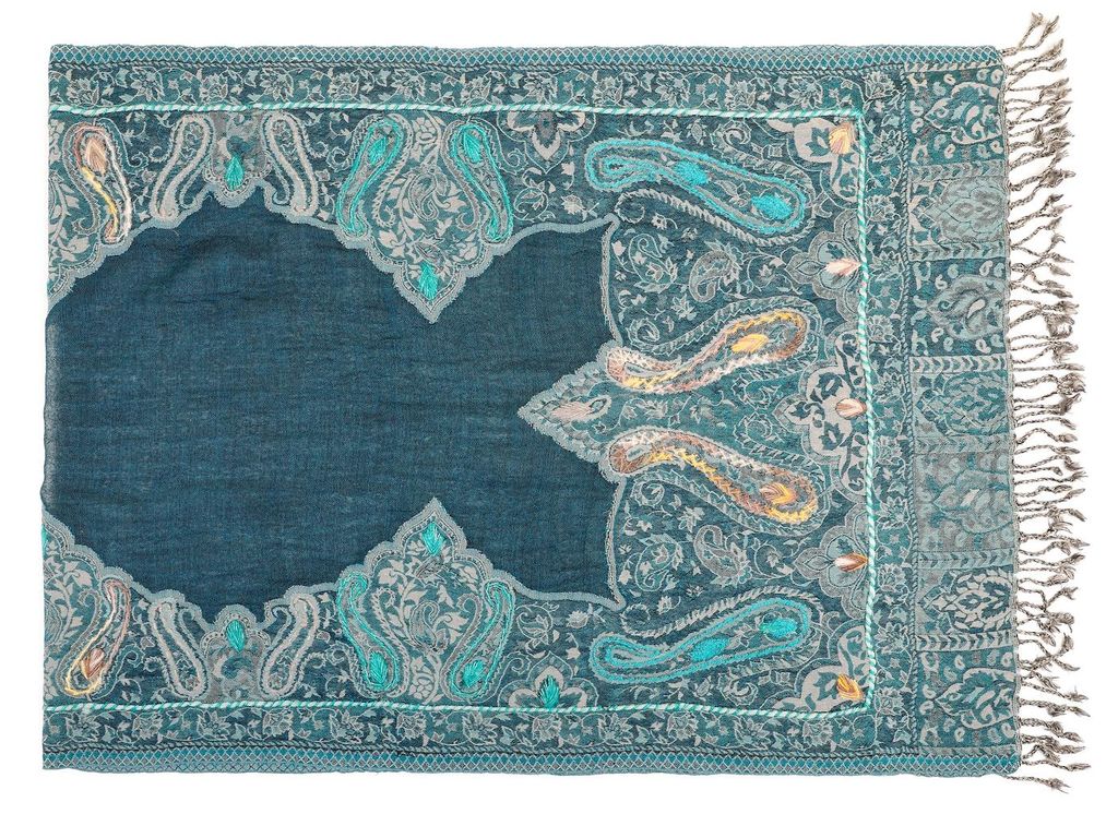 Палантин с вышивкой (шерсть 100%) в ассортименте №Тк903/65 - Ганг фото 2