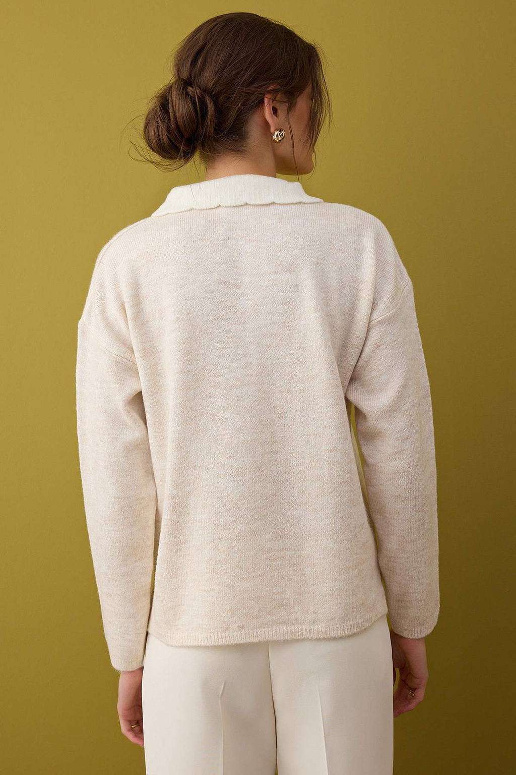 Indigo Yumusak Dokulu Genis Kal?p Triko Kazak TWOAW26KZ00062 - Trendyolmilla фото 12