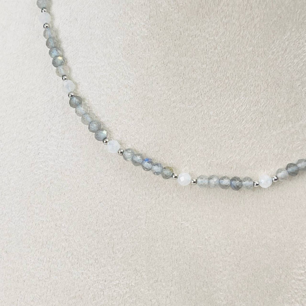 Колье из Лабрадора и Лунного камня 40 см +