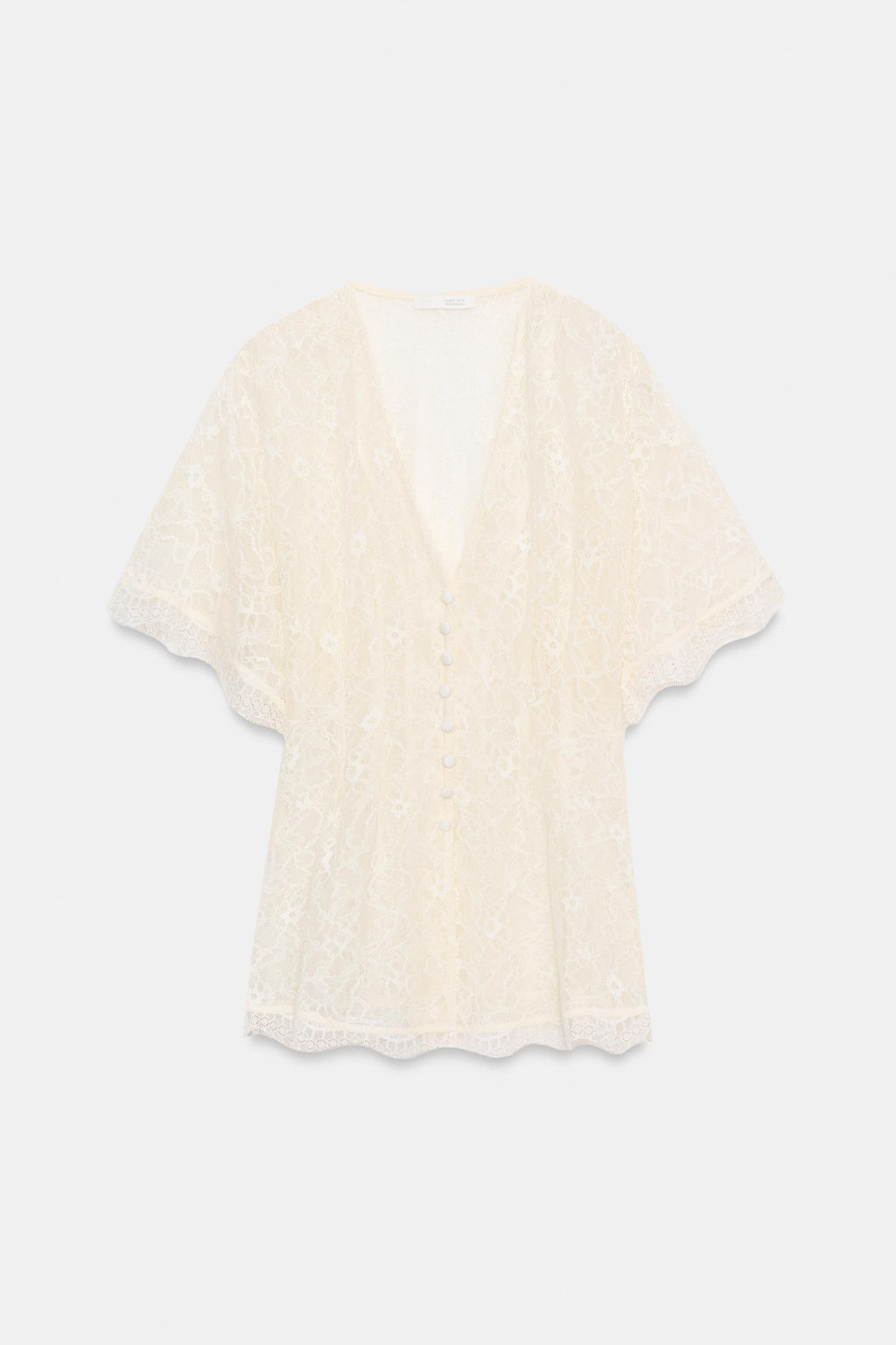 TOP ENCAJE BOTONES / Crema - Zara фото 7