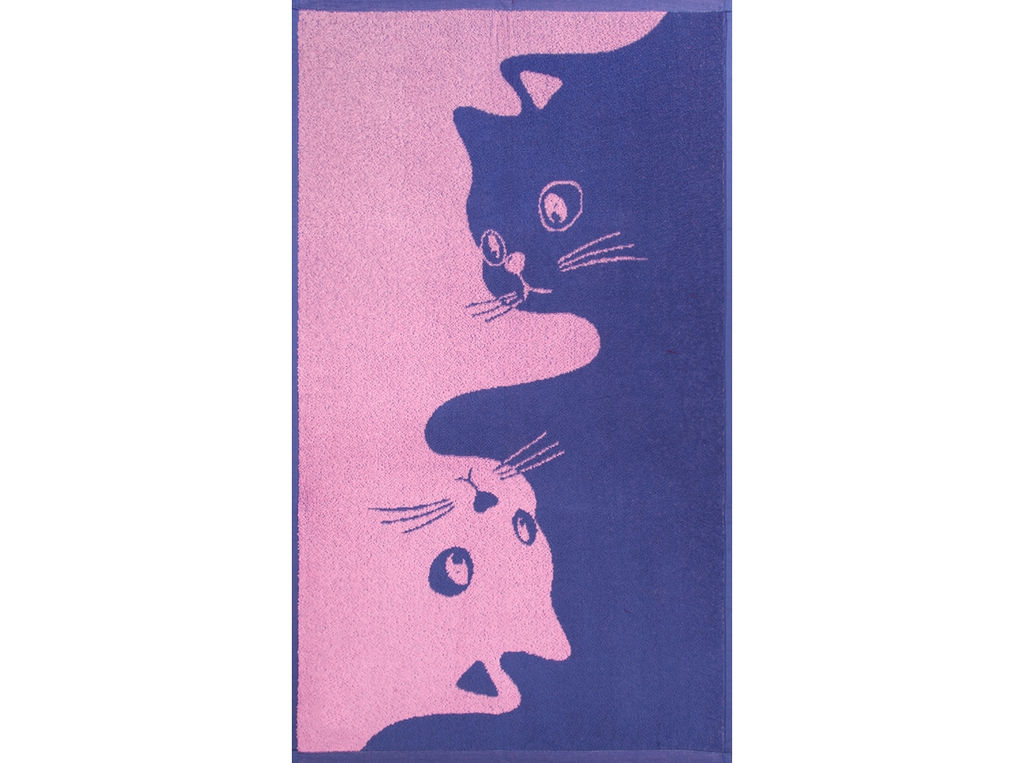 Полотенце махровое 6с103.412ж1 Инь-ян-коты(пурпурн3) 50х90см