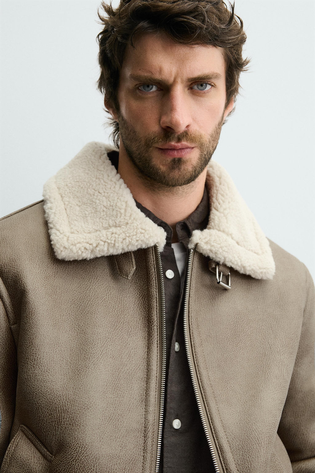 DOUBLE-FACED FAUX LEATHER JACKET - Zara фото 5