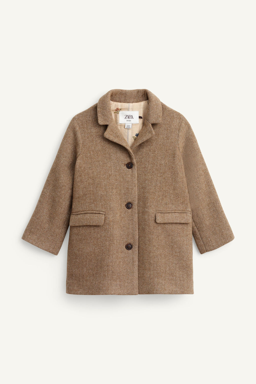 HERRINGBONE WOOL BLEND COAT LIMITED EDITION - Zara фото 6