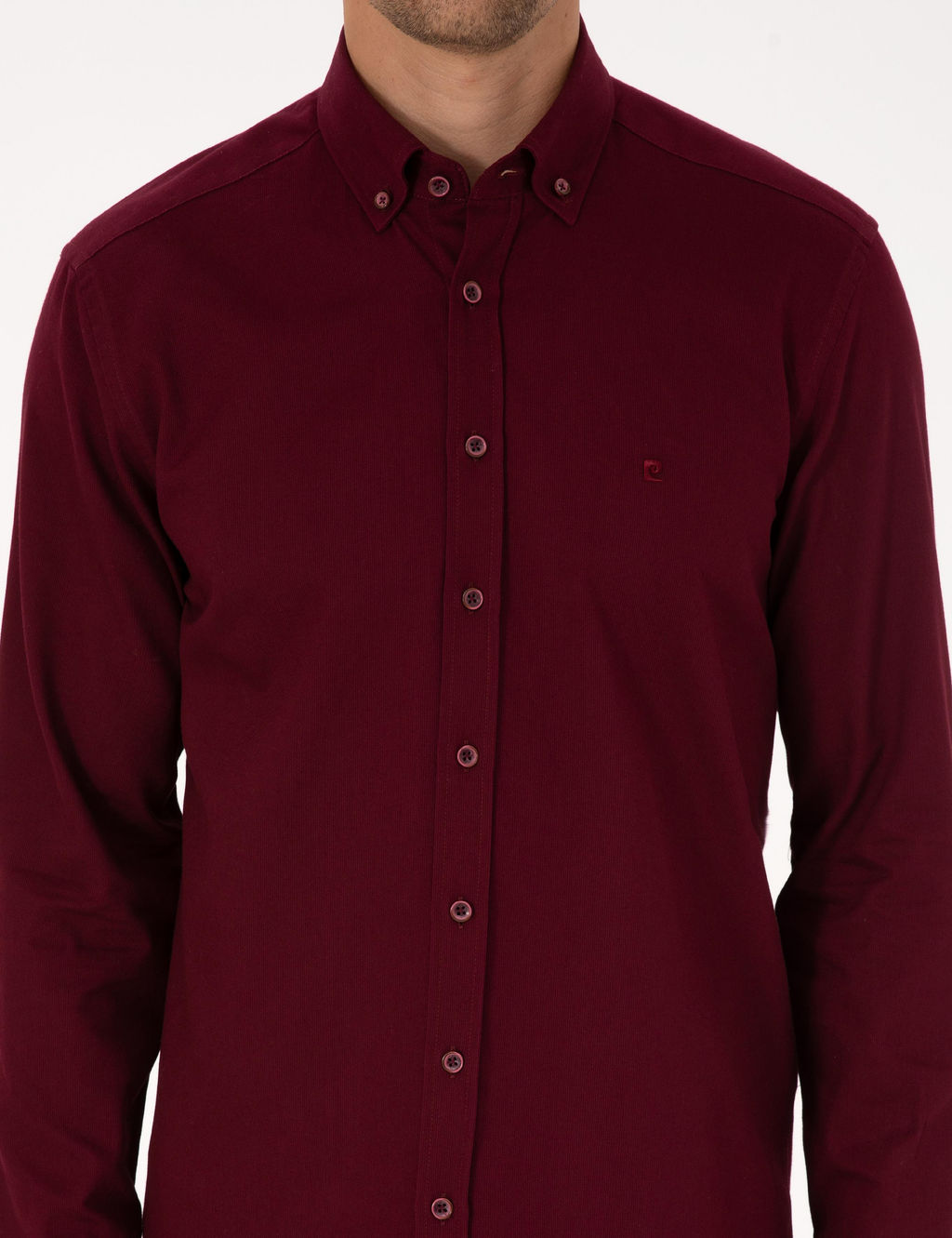 Bordo Regular Fit Uzun Kollu G_mlek