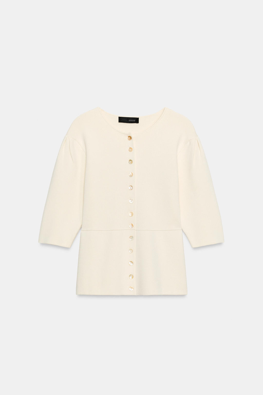 CHAQUETA PUNTO MANGA CORTA / Crudo - Zara фото 6