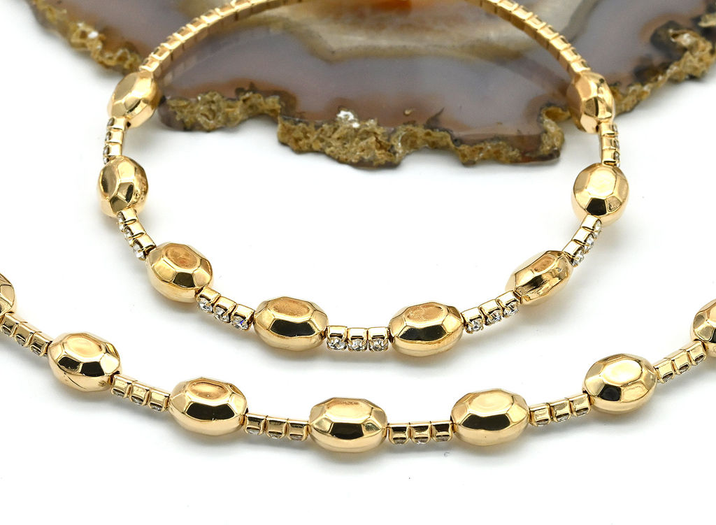 Колье-чокер с браслетом цв.золотистый, 40см, 17см