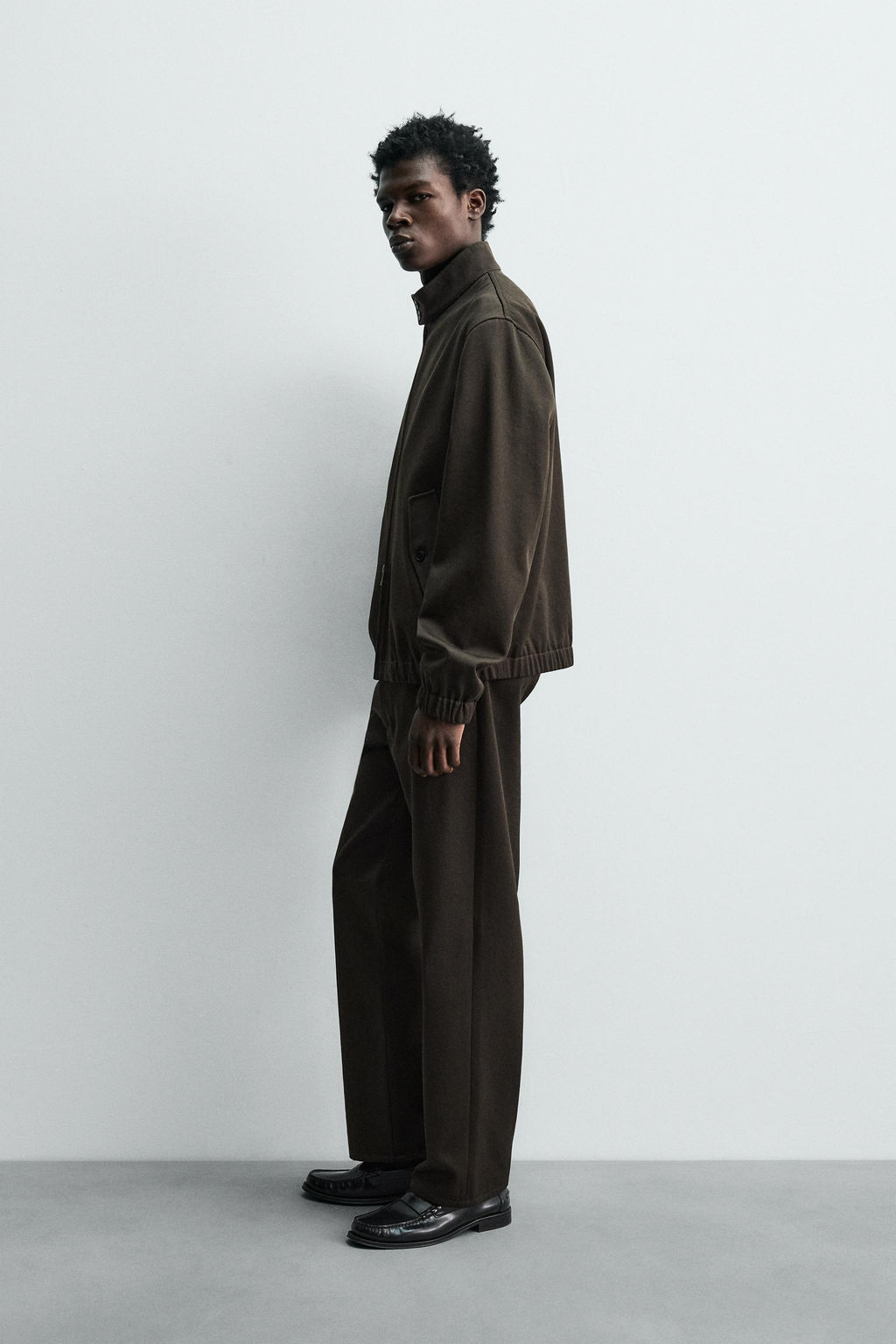 WOOL/COTTON TEXTURED TROUSERS - Zara фото 4