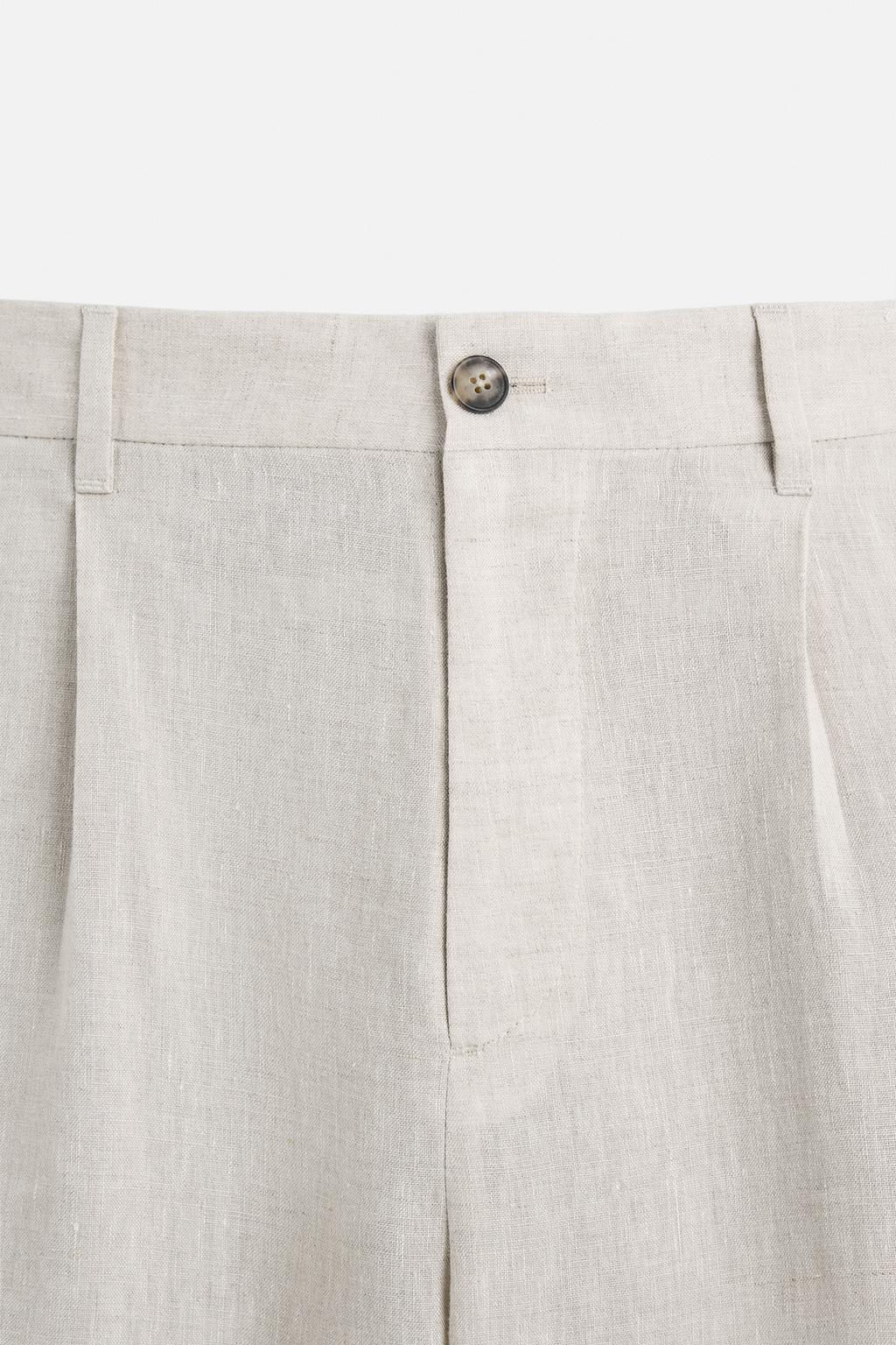 100% LINEN SUIT TROUSERS - Zara фото 9