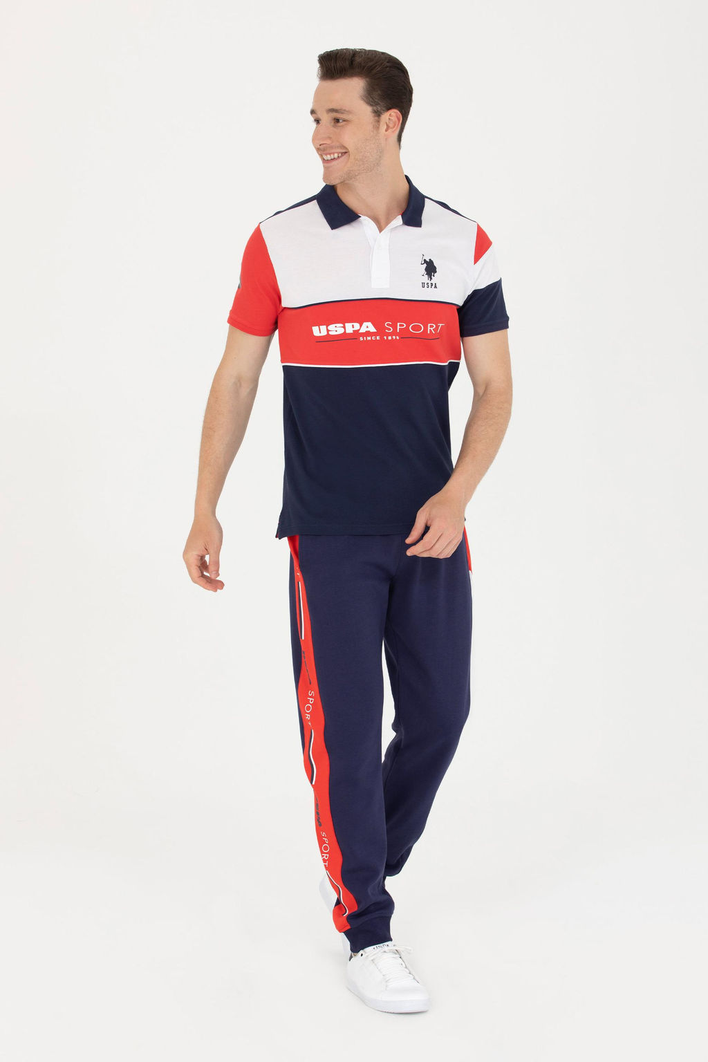 U. S. Polo Assn Мужская темно-синяя футболка с воротником-поло - U.s. polo assn фото 4