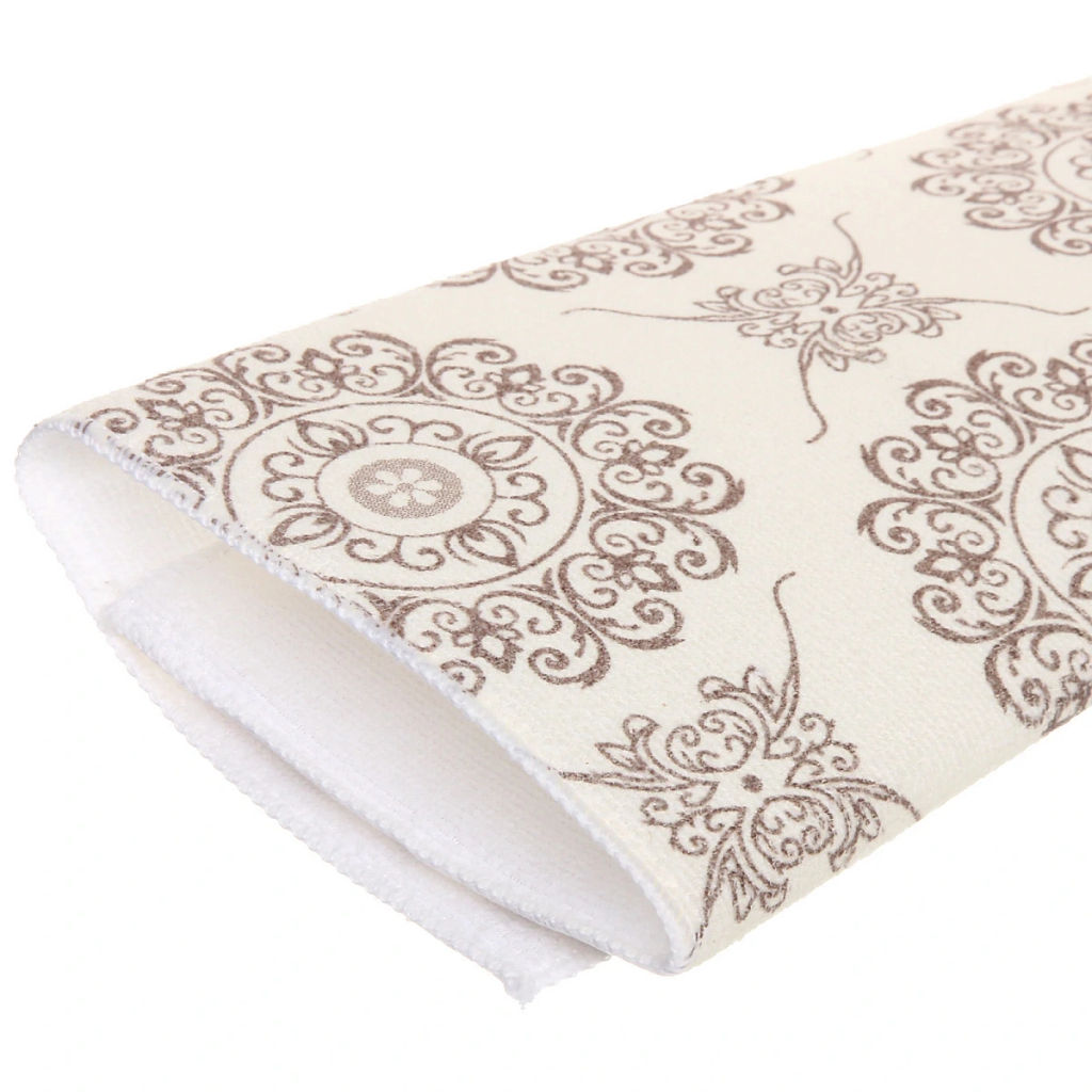 Цена за 2 шт. Коврик для сушки посуды 38*50см "Цветочный узор" бежевый