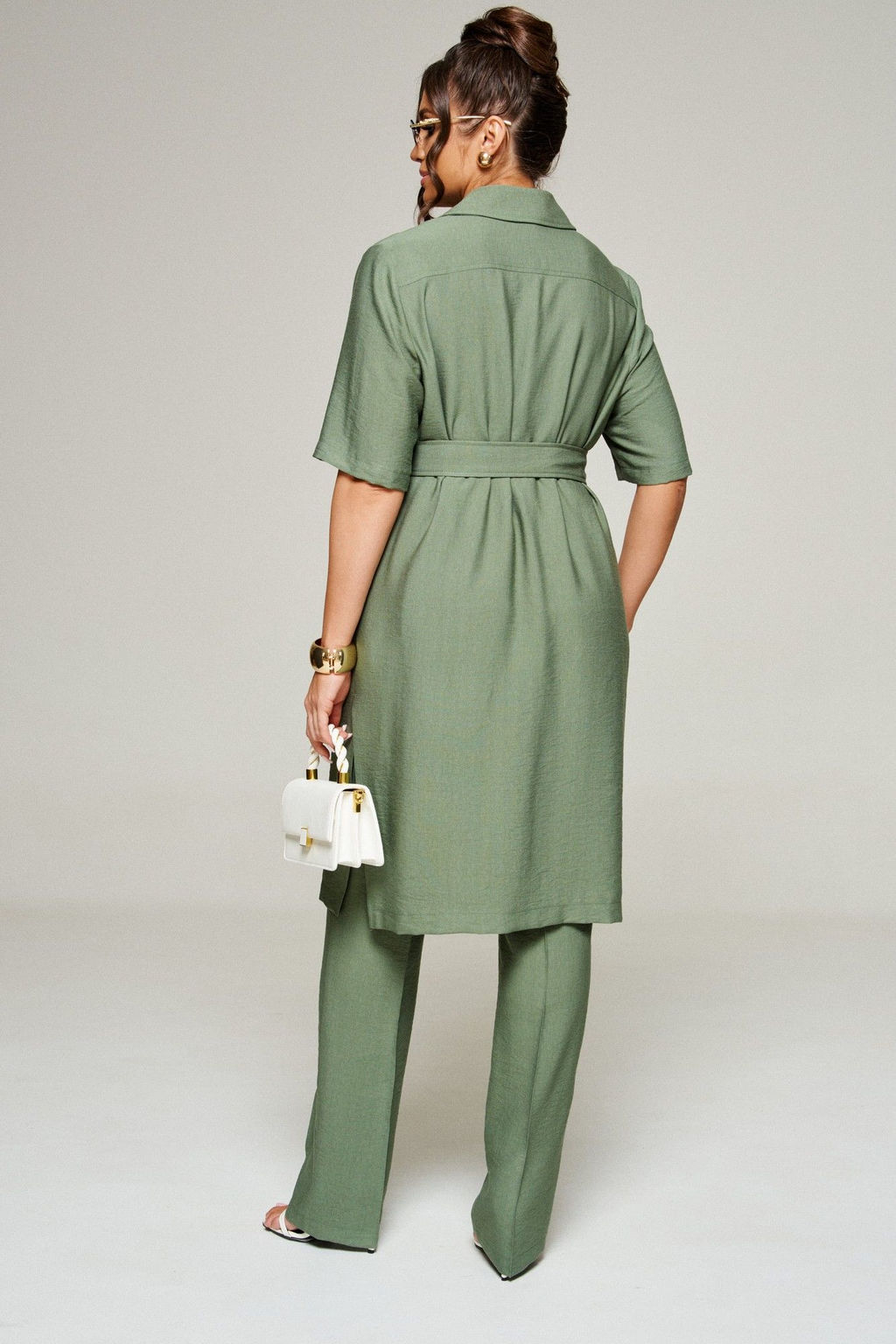 Костюм 6336 хаки, Брюки, Блуза, Топ - Beautiful and free фото 10