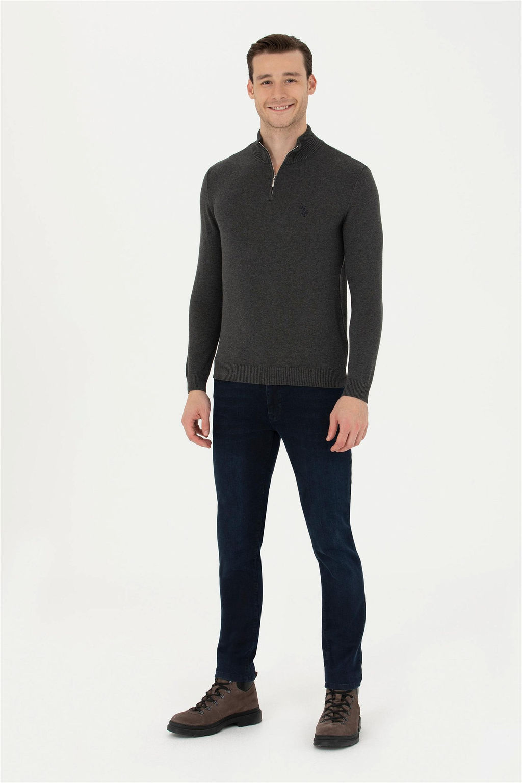 Мужской свитер антрацитового меланжа - U.s. polo assn фото 11