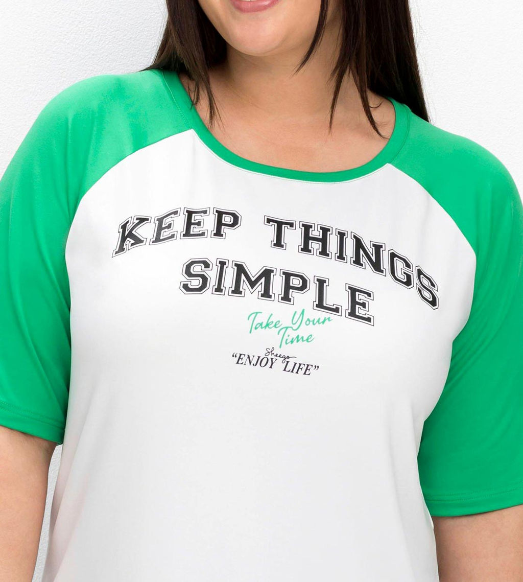 Блузка, бело-зеленая - Sheego фото 7