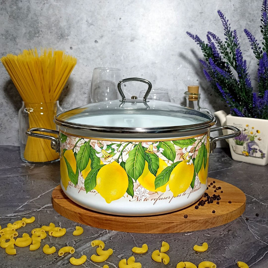 Кастрюля 5,0л цил. Limon 1SB245S белосн.