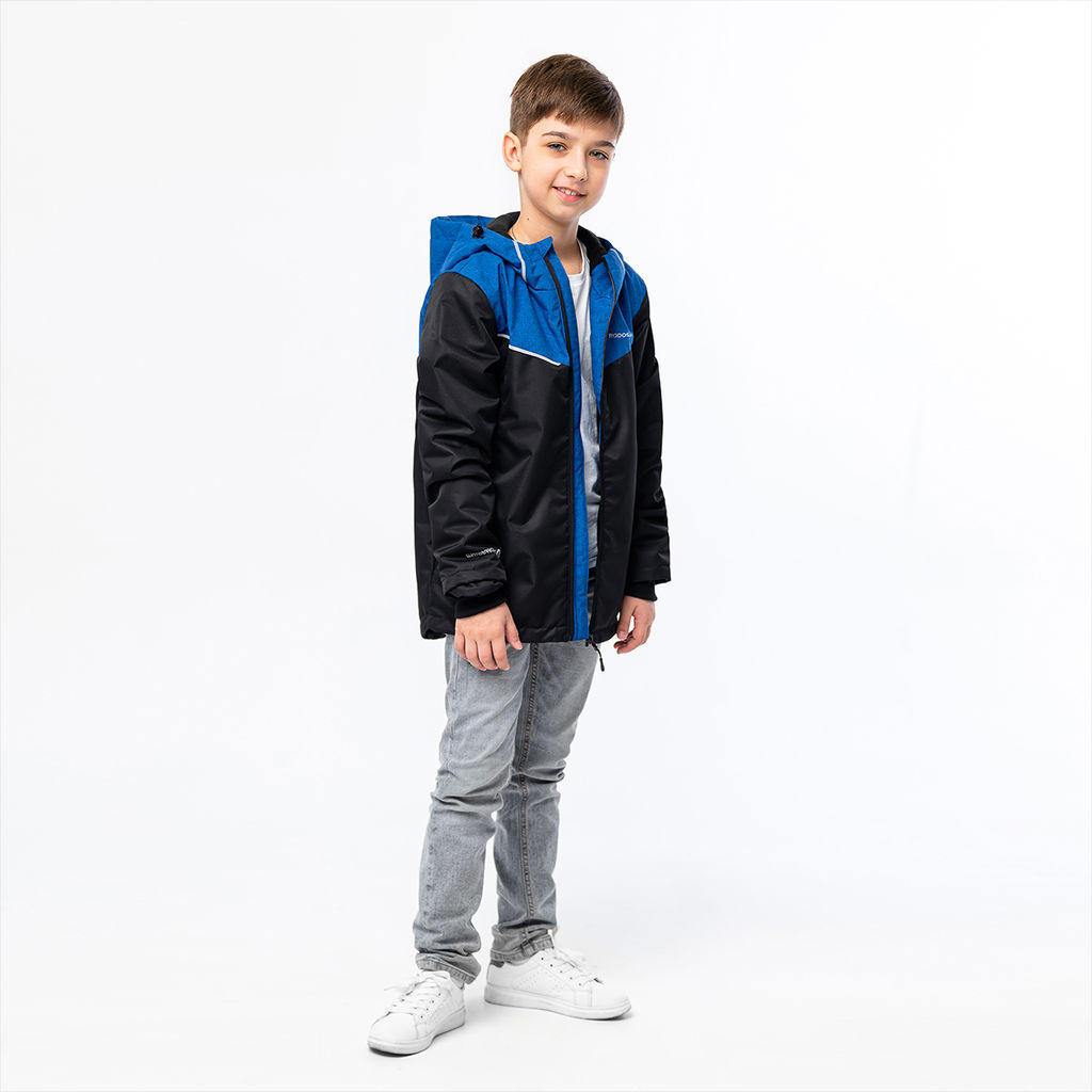 RODOS Куртка детская мембрана демисезон М-230/1 Чёрный/Васильковый