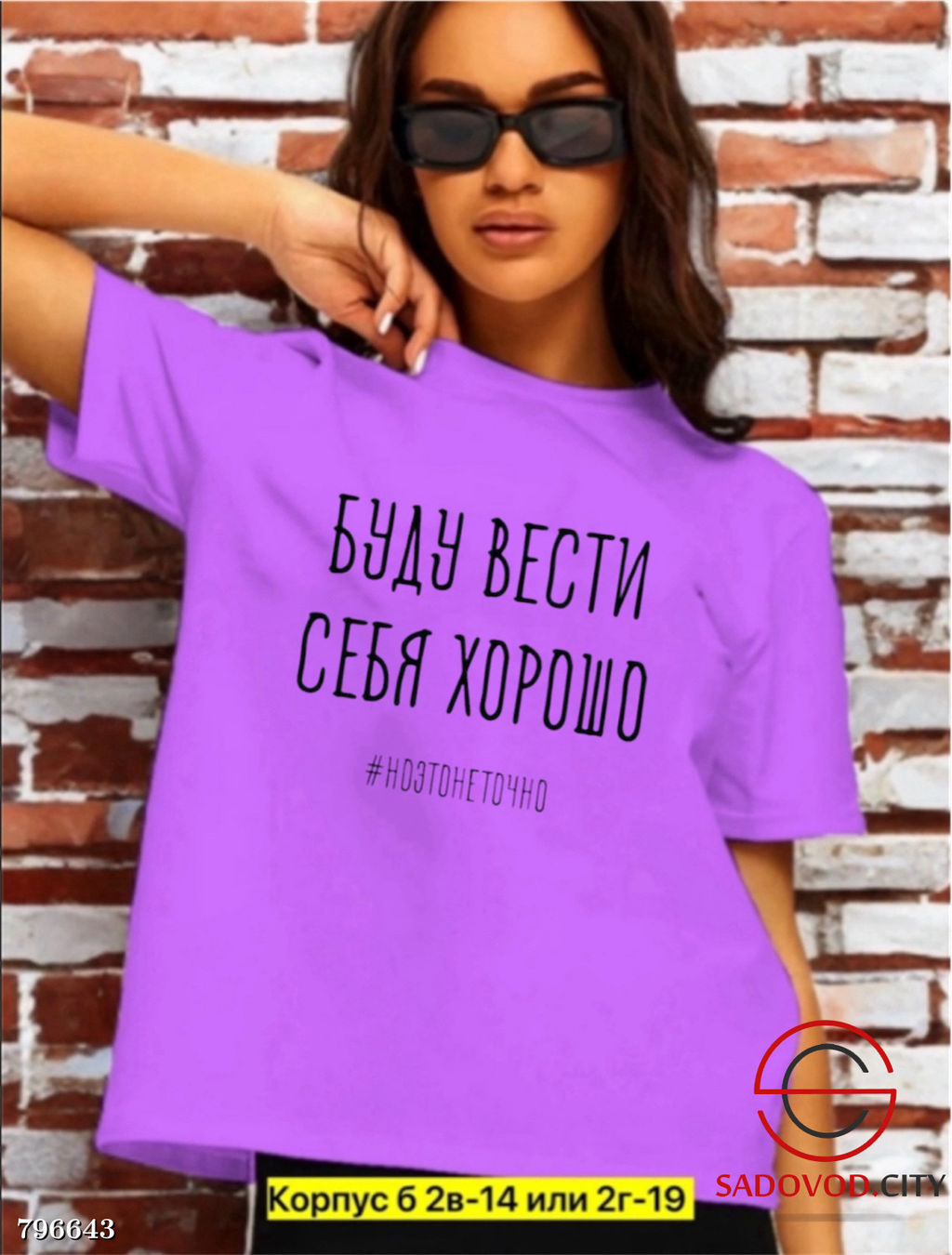 Футболка женская с надписью (буду вести себя хорошо)