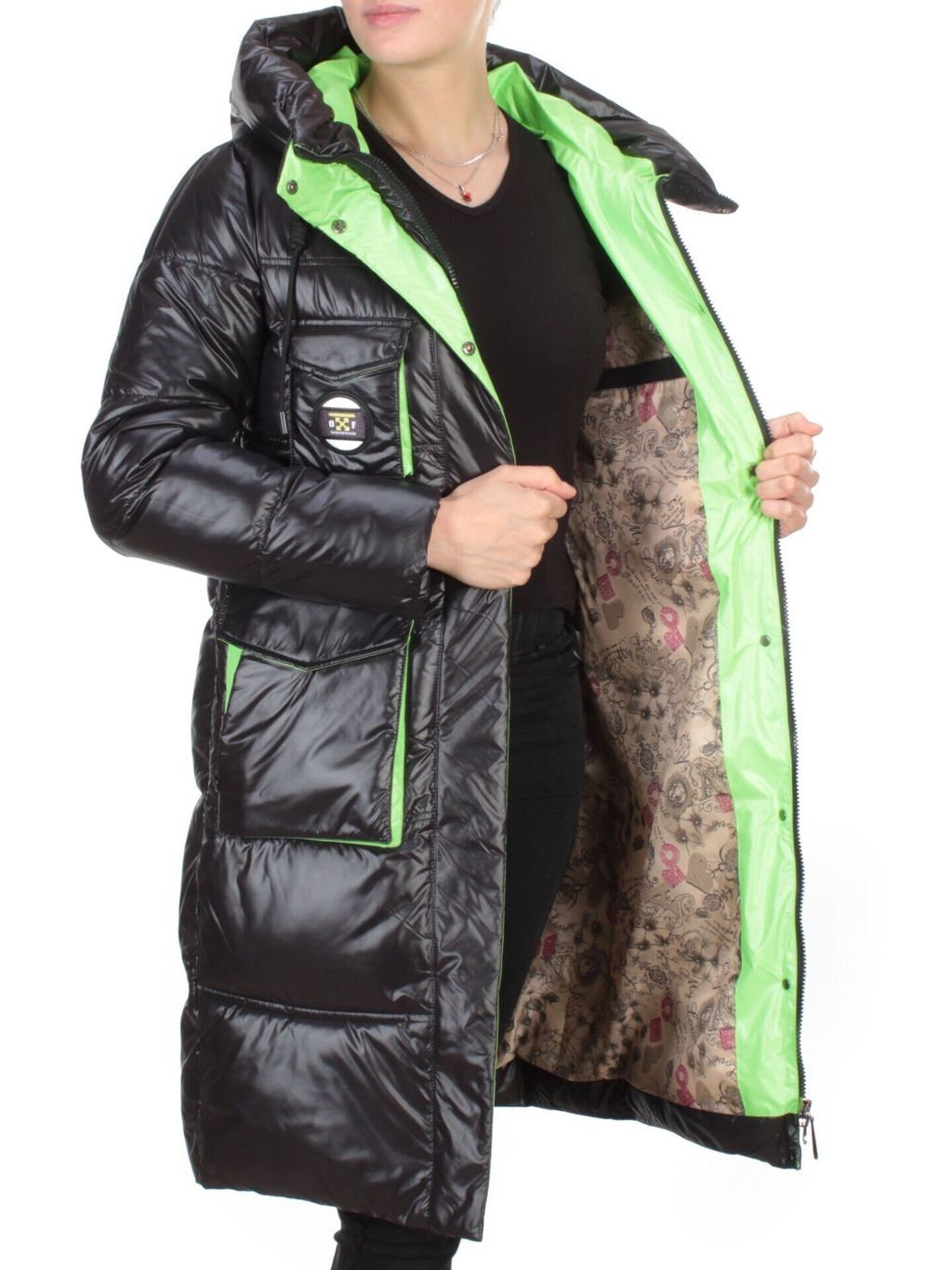 2187 BLACK Куртка зимняя женская AIKESDFRS (200 гр. холлофайбера) - Fashion фото 8