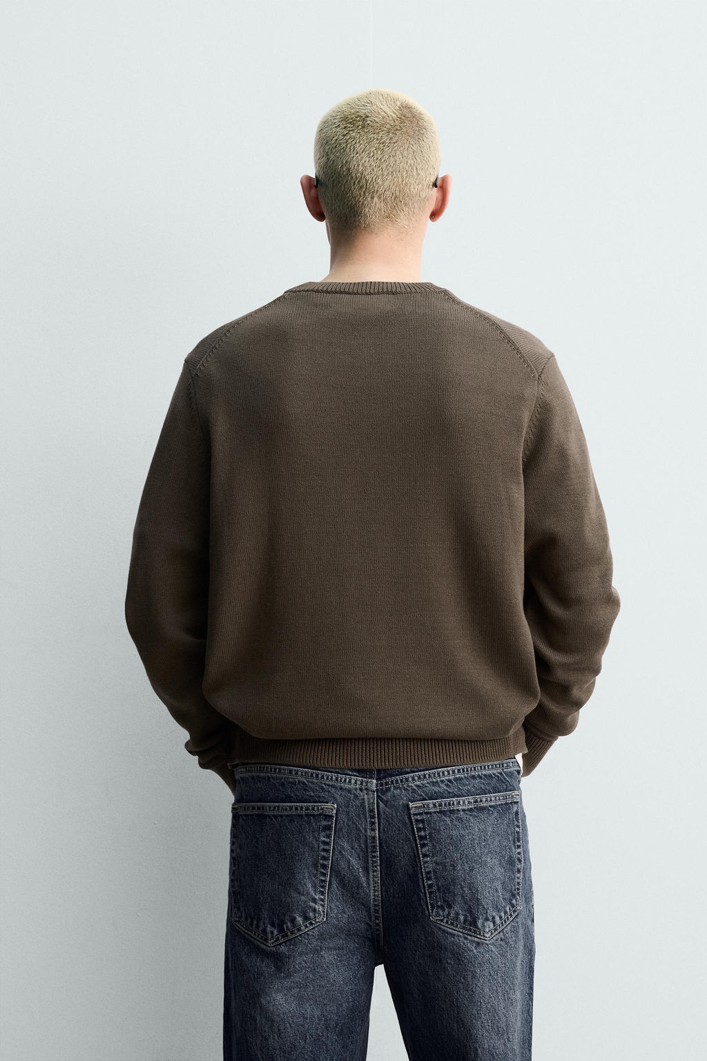 JERSEY REGULAR FIT ALGOD?N / Marr?n - Zara фото 3