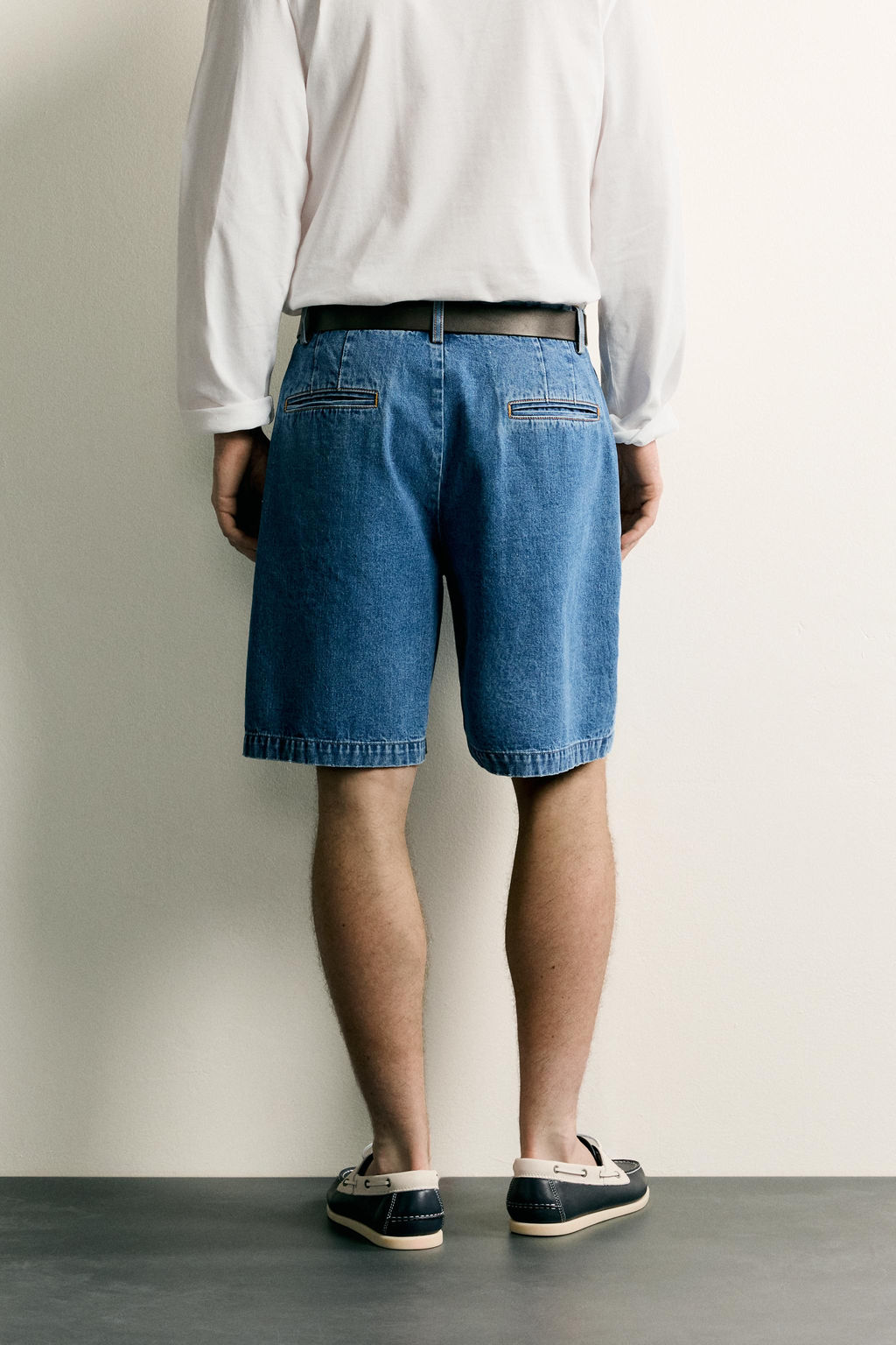 BERMUDA DENIM REGULAR FIT PLIEGUES / Azul medio - Zara фото 3