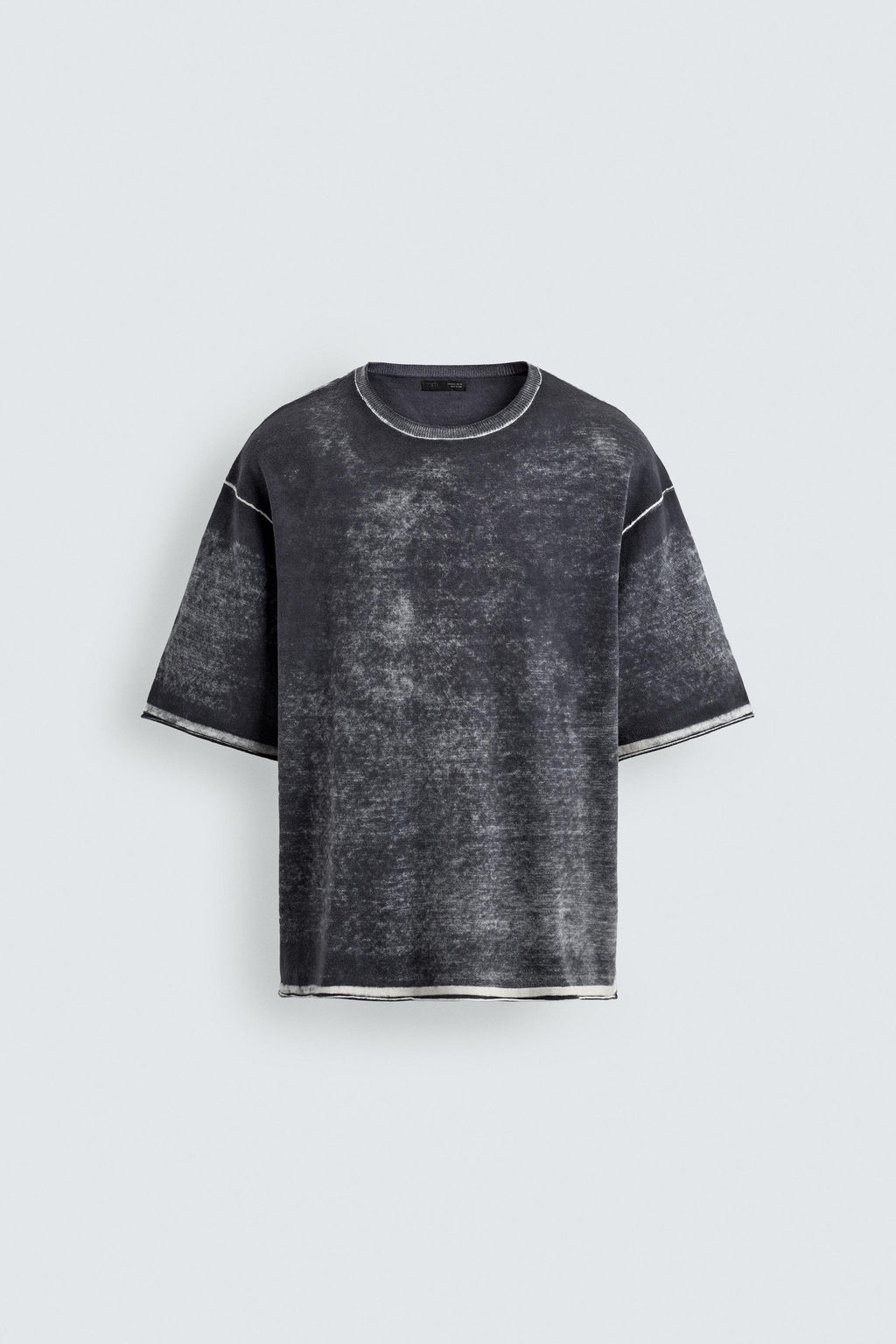 CAMISETA PUNTO ESTAMPADO LAVADO / Azul lavado - Zara фото 7