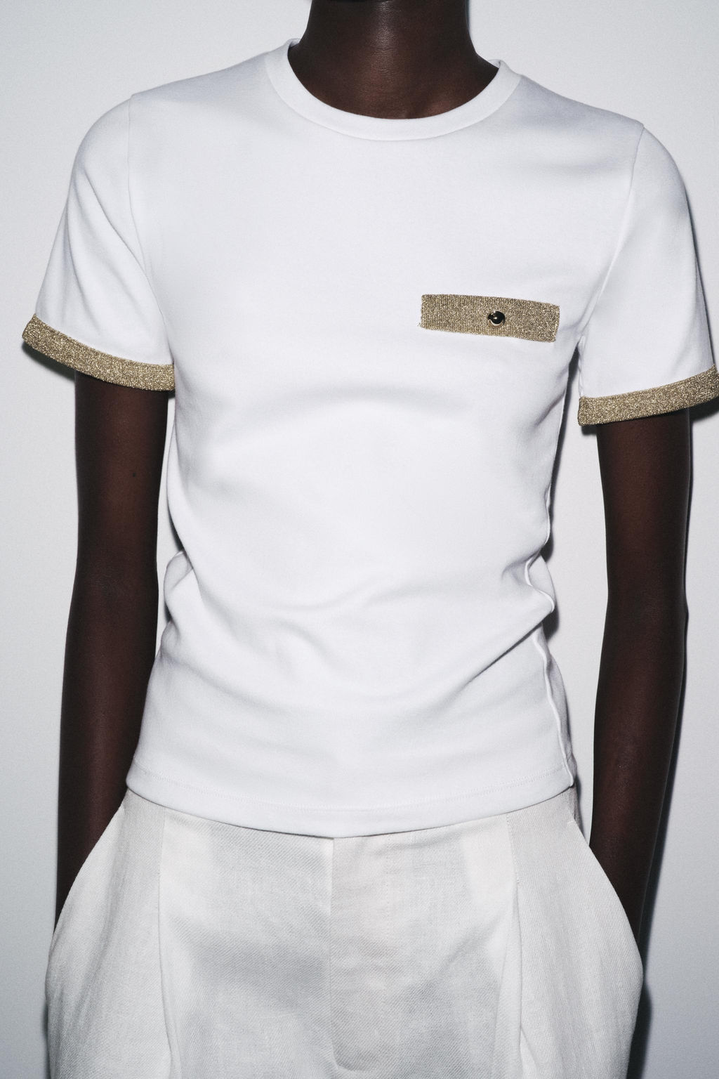 METALLIC THREAD T-SHIRT - Zara фото 17