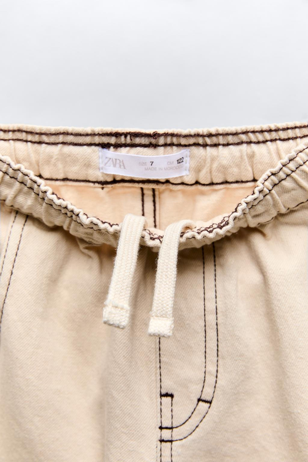 ECRU TWILL TROUSERS - Zara фото 4