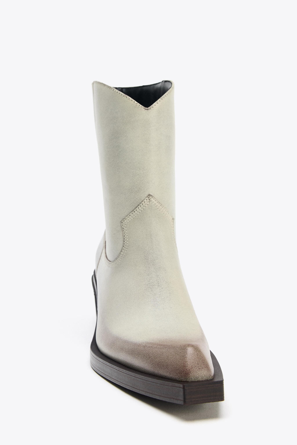 LEATHER COWBOY ANKLE BOOTS