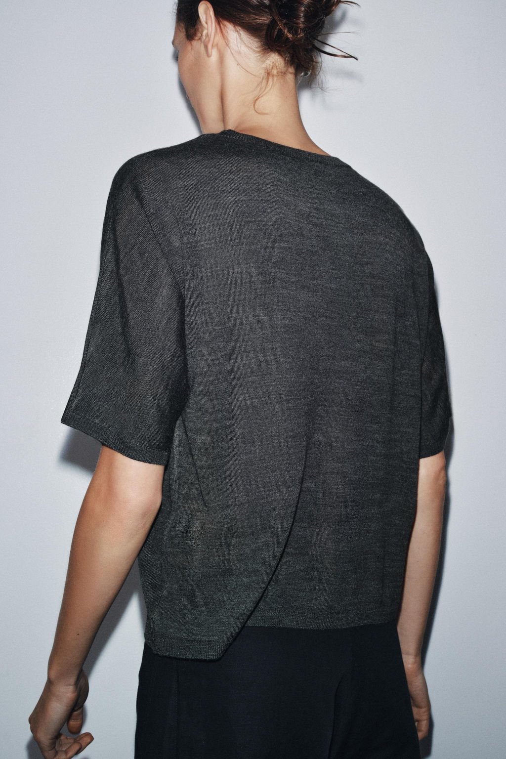 WOOL KNIT SHORT SLEEVE TOP - Zara фото 3