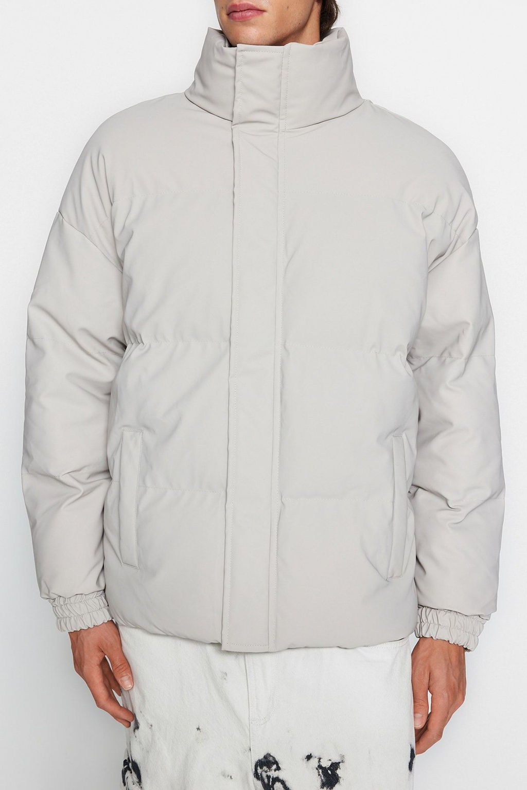 TRENDYOL MAN Tas Oversize Fit Dik Yaka K?sl?k Sisme Mont TMNAW24MO00012 - Trendyolmilla фото 4