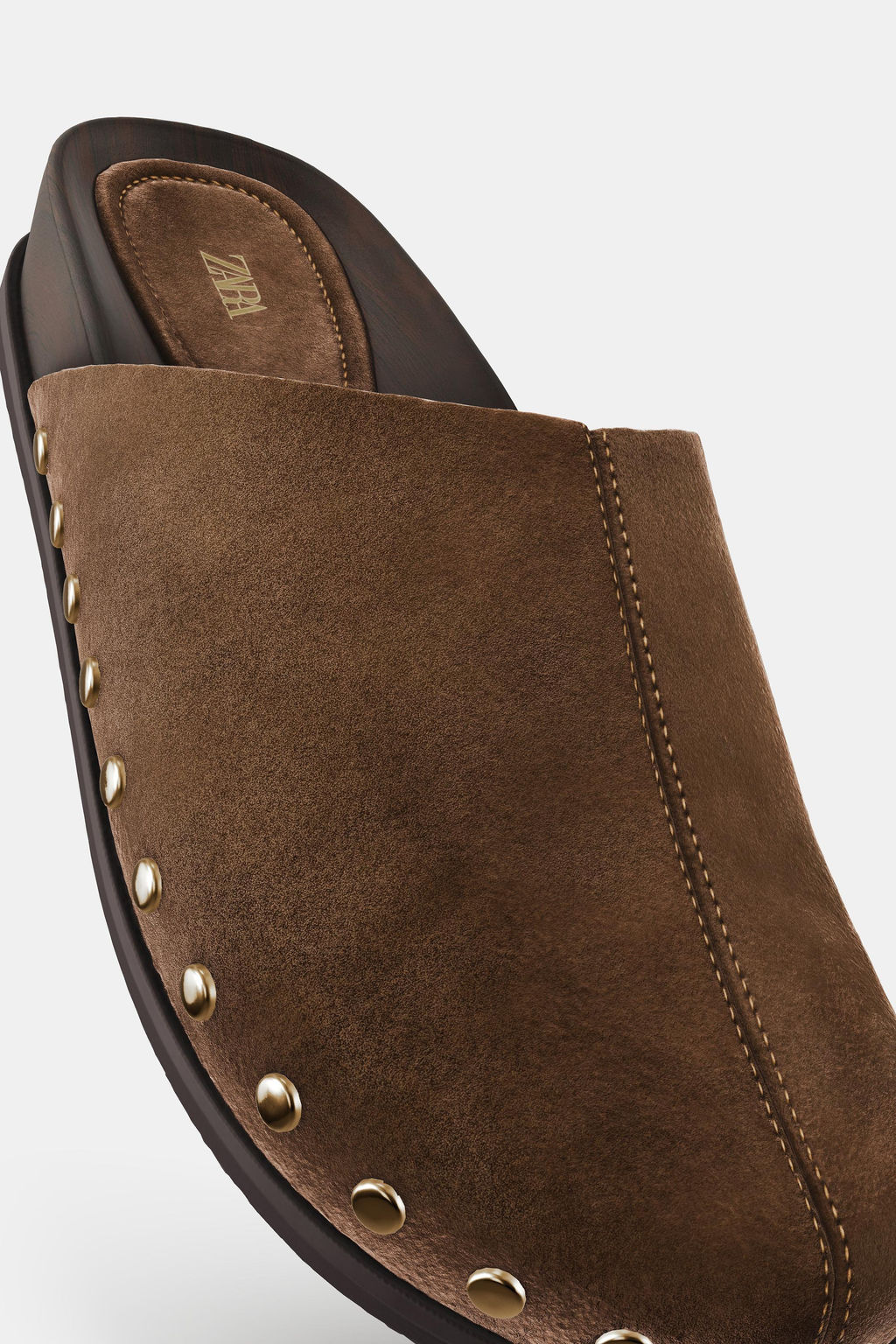 LEATHER CLOGS WITH STUDS - Zara фото 6