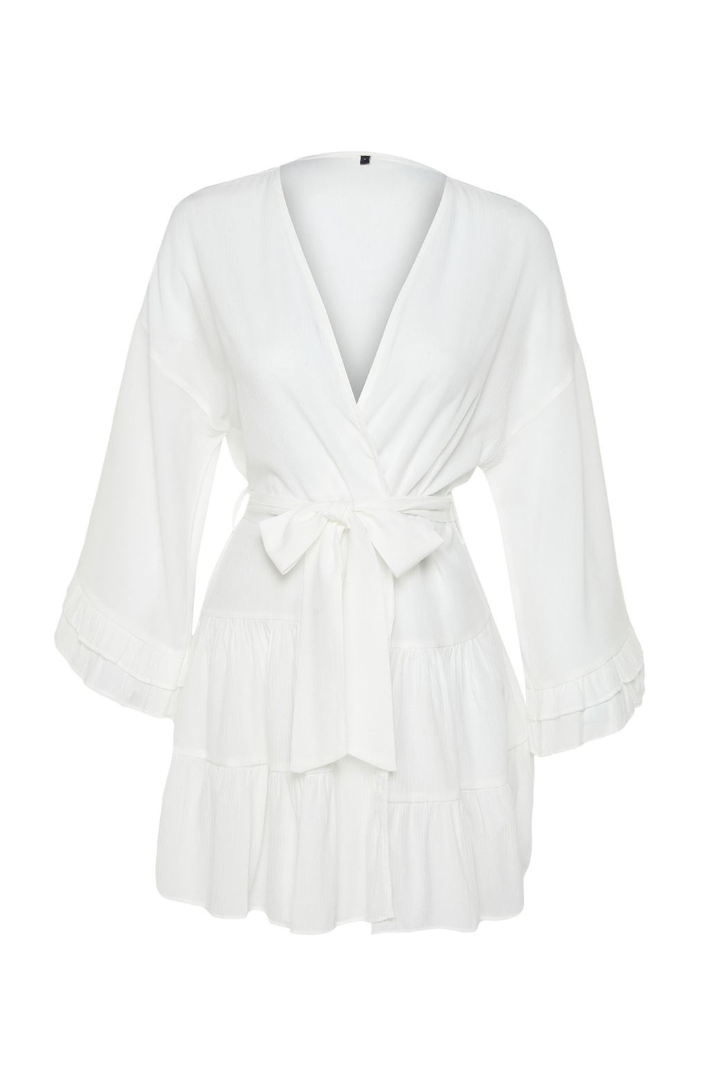 Plaj Giyim Beyaz Kusakl? Mini Dokuma F?rf?rl? Kimono&Kaftan TBESS24KM00032 - Trendyolmilla фото 7