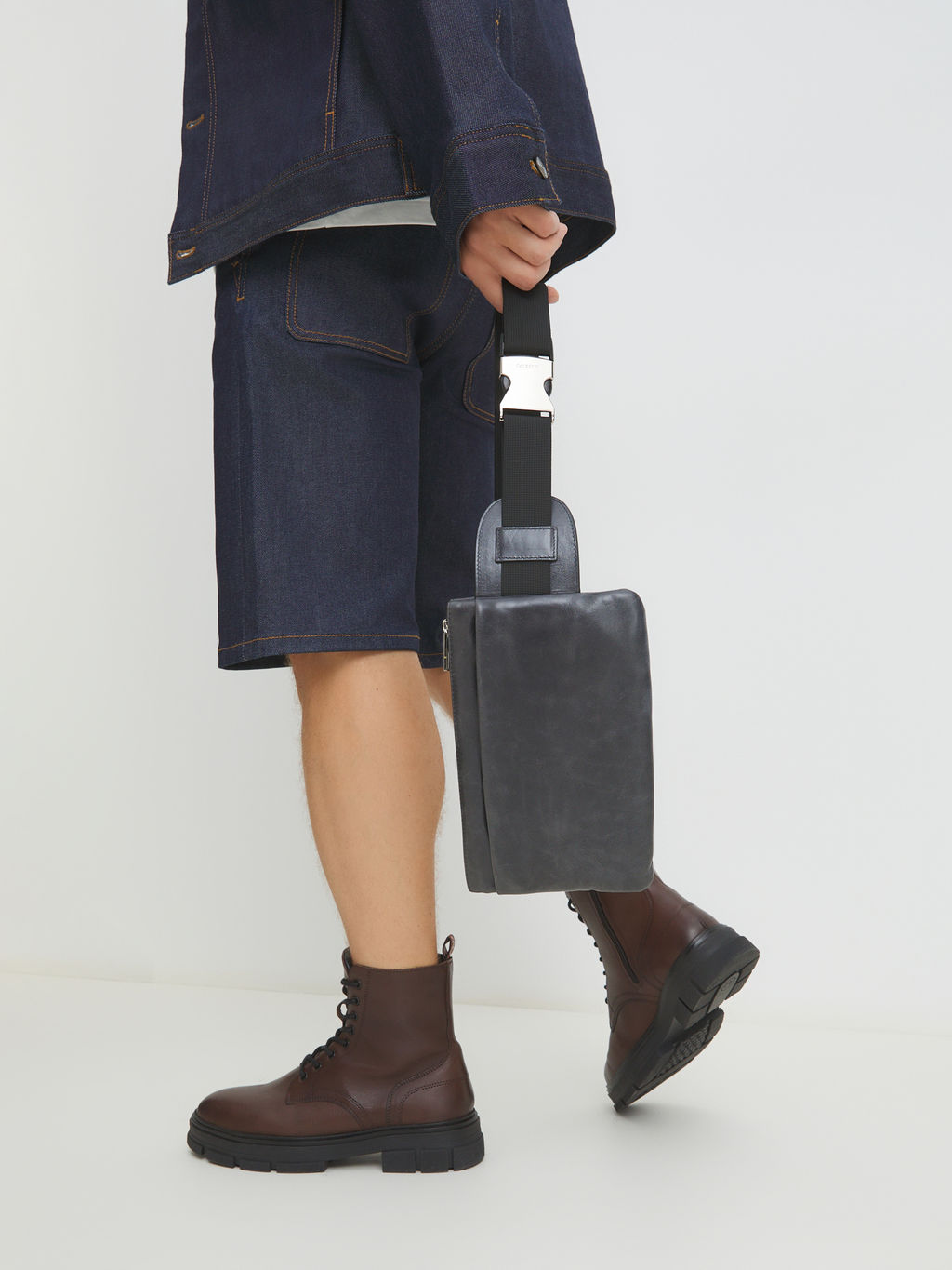 Мужская поясная сумка CALZETTI ADAM R Артикул 2437965, темно-коричневый  фото 6