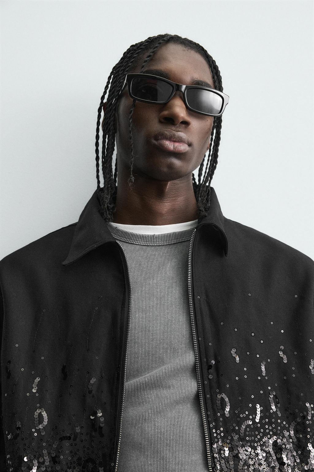 CROPPED FIT SEQUIN JACKET - Zara фото 5