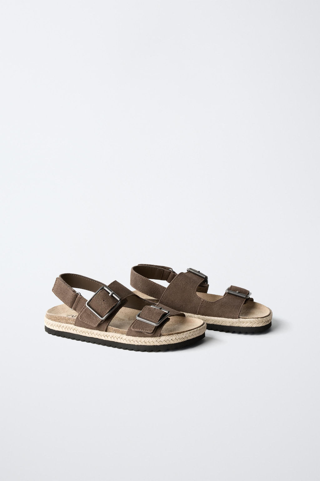 LEATHER SANDALS WITH JUTE BUCKLES - Zara фото 2