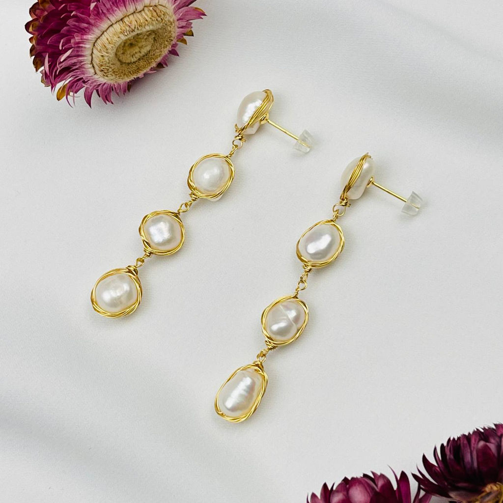 Серьги из речного белого Жемчуга - Радуга самоцветов фото 3