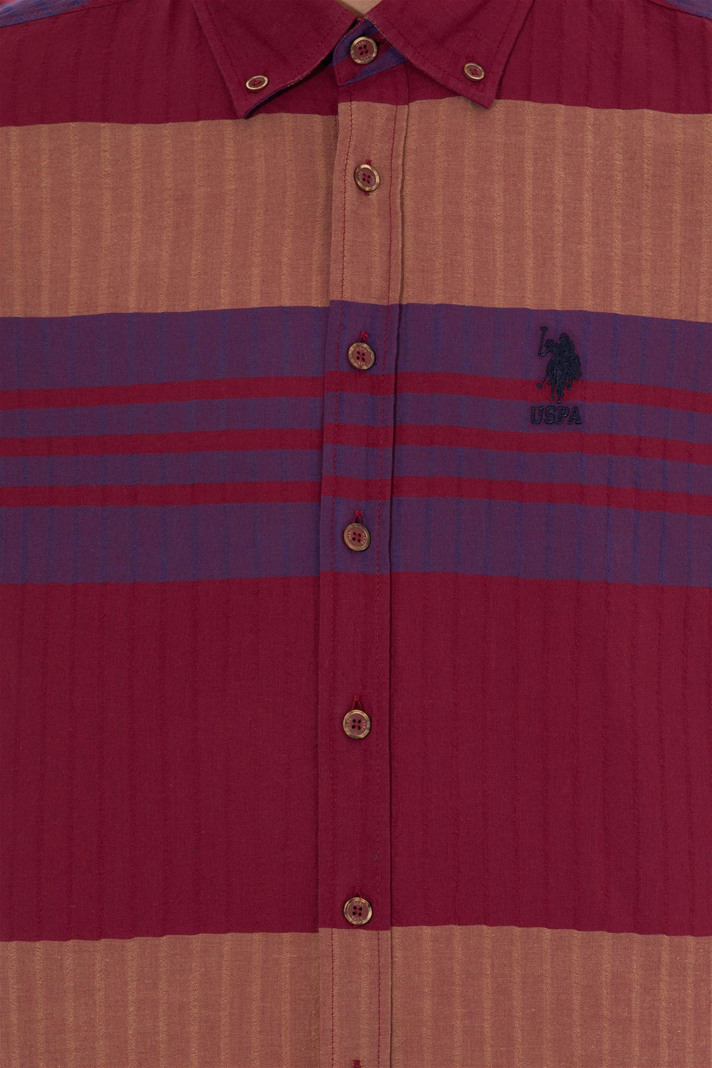 U. S. Polo Assn Мужская рубашка с длинным рукавом вишневого цвета - U.s. polo assn фото 12