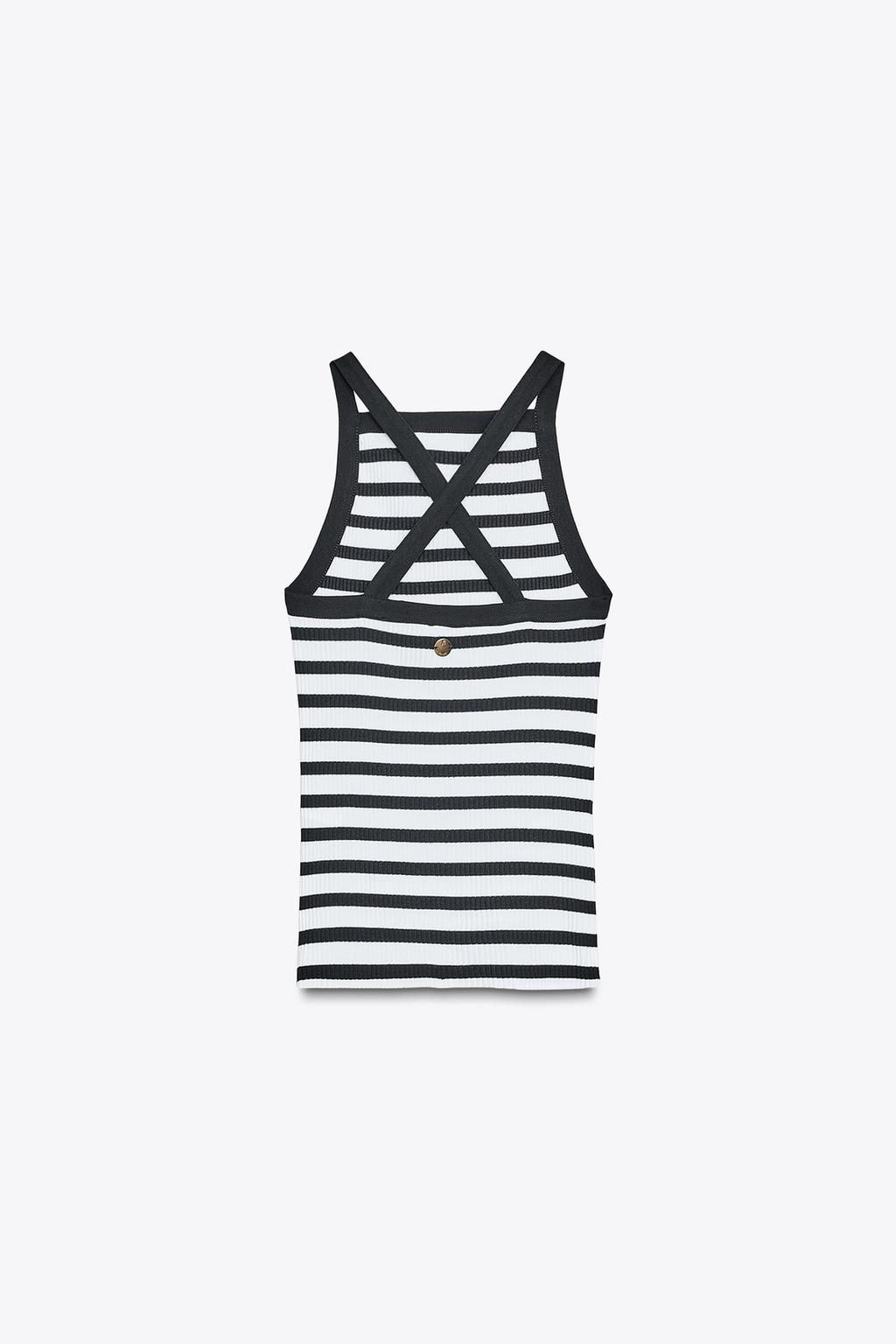 ZARA STRIPED BROOCH TOP  фото 6