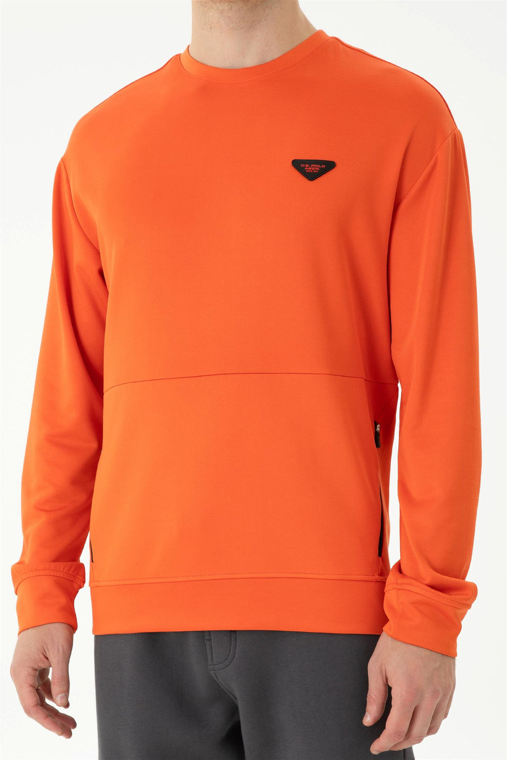 U. S. Polo Assn / Мужской оранжевый комфортный свитшот с круглым вырезом - U.s. polo assn фото 6