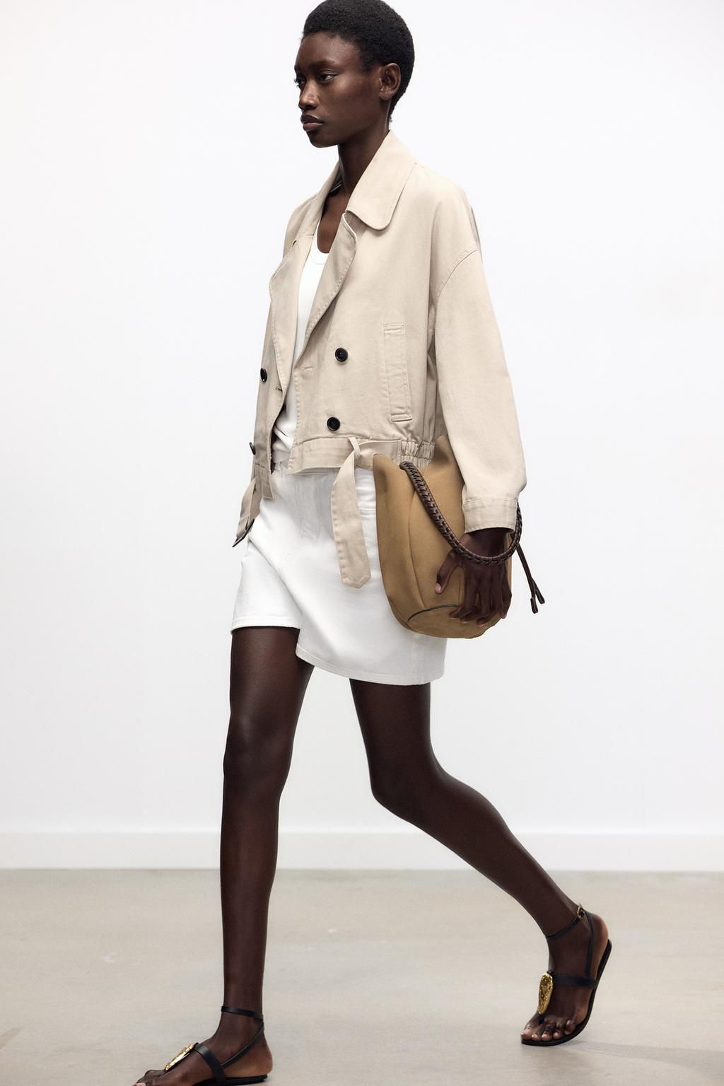 CROPPED JACKET WITH ELASTICATED HEM - Zara фото 4