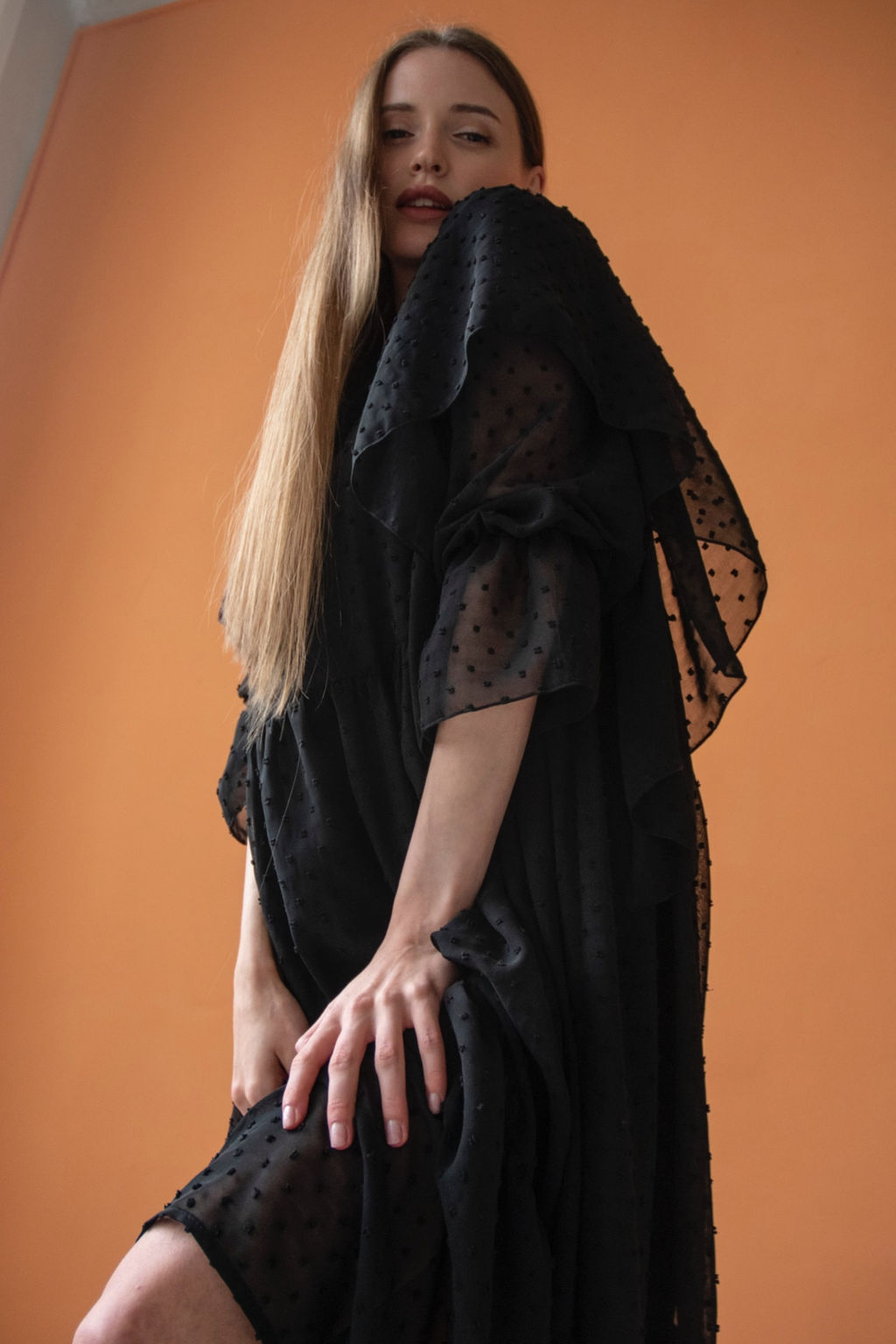 Платье шифон LOVE052/02/Черный