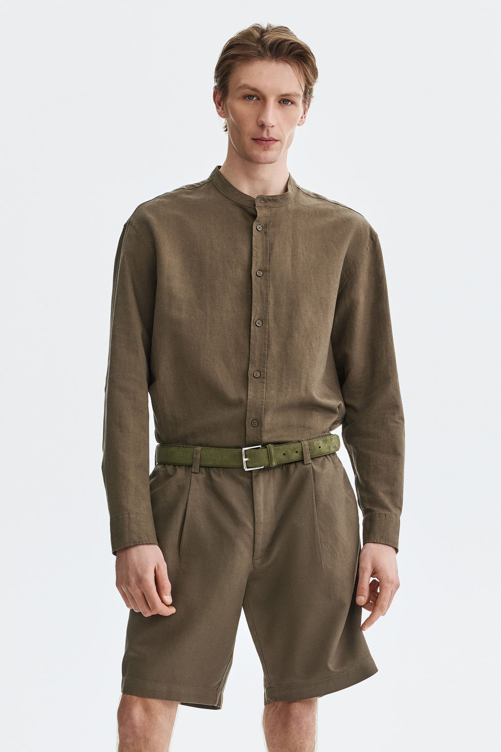 Pantal?n corto en mezcla de lino Relaxed Fit - H&m фото 5